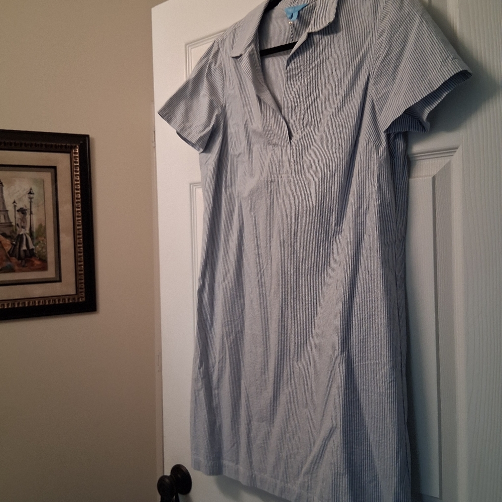 Draper James Blue and White Casual   Dress